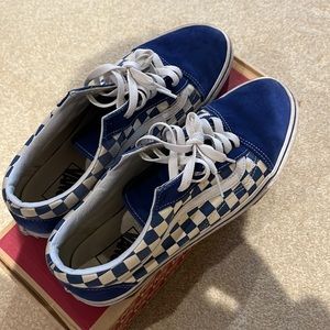 Blue & White Checker Board Vans
